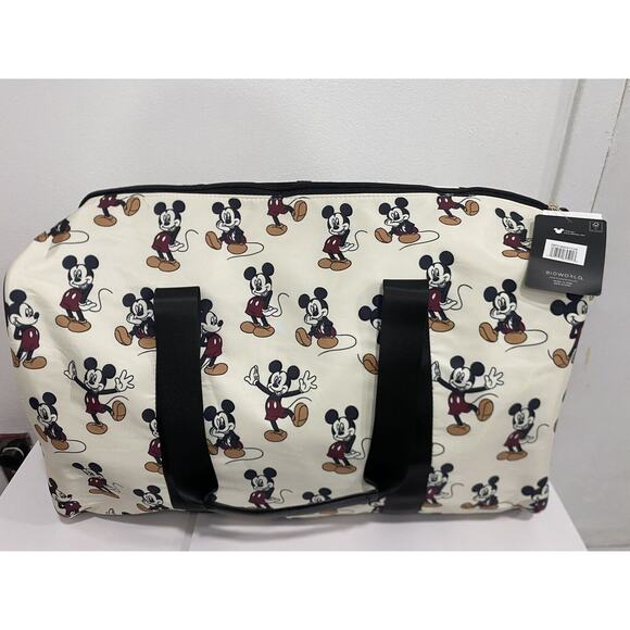 Brand New Mickey Mouse BioWorld White Travel Duffle Bag & Suitcase Animated - Picture 2 of 6